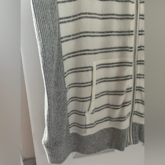 Market & Spruce XL hoodie sweater jersey gray white zipper cardigan - Picture 6 of 8